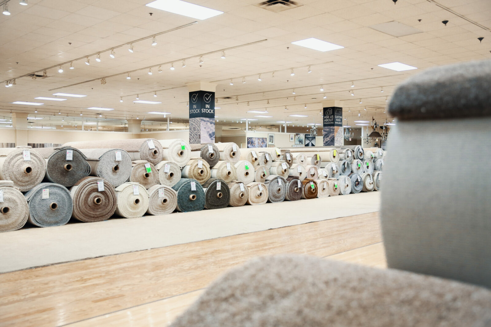 Carpet rolls in big showroom | Carpets Of Dalton