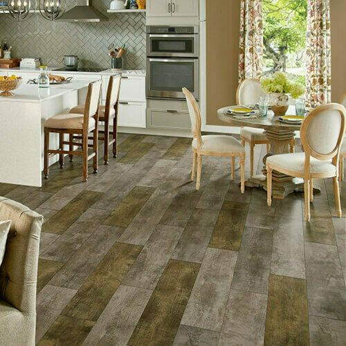 Homespun Harmony wood-look tile in kitchen
